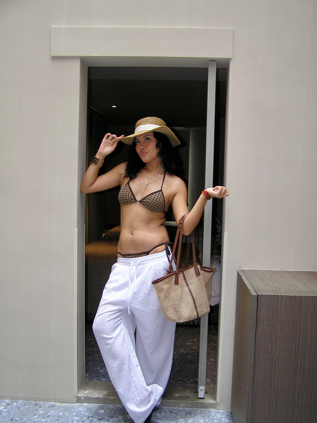 Brown Mesh Bikini