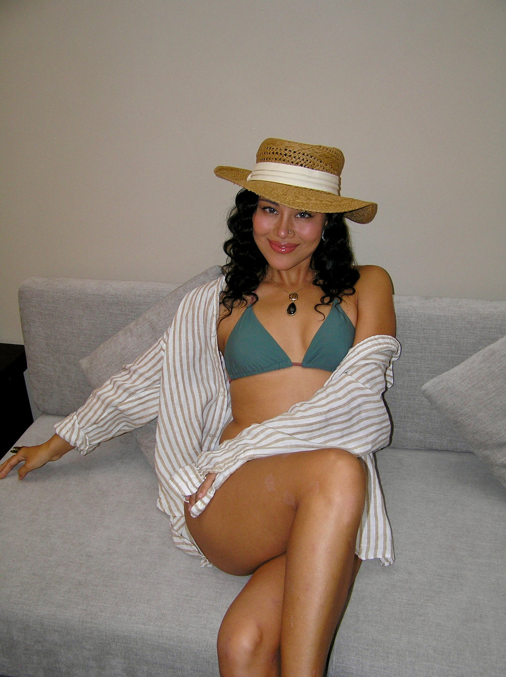 Dusty Blue Contrast Bikini