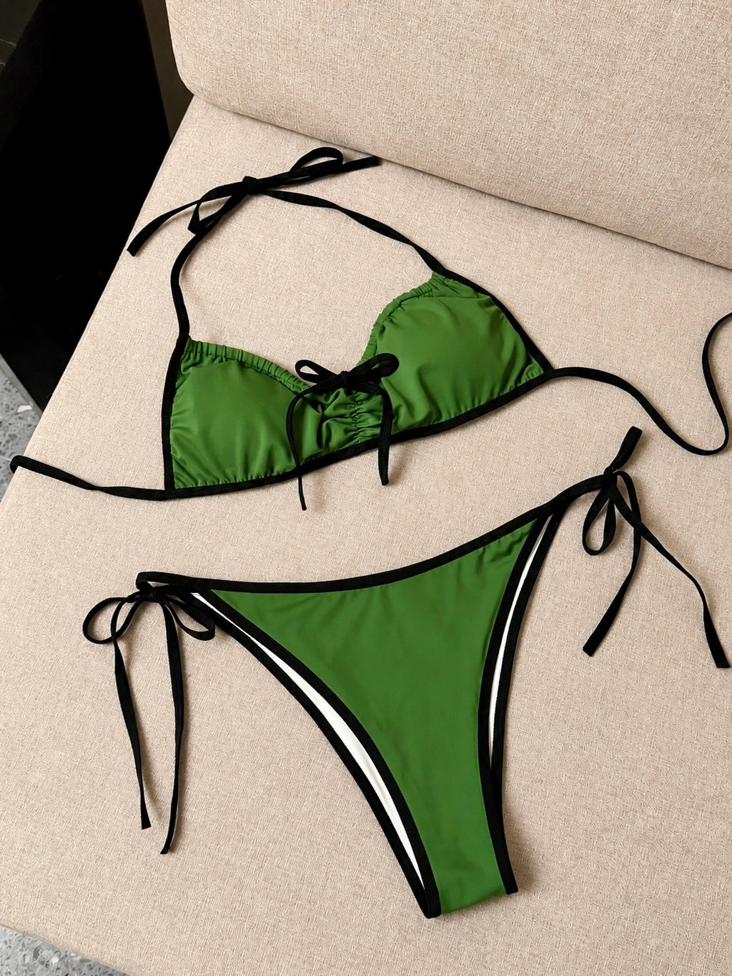 Emerald Green Bow Bikini Top