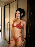 Red Polka Dot Triangle Bikini Top