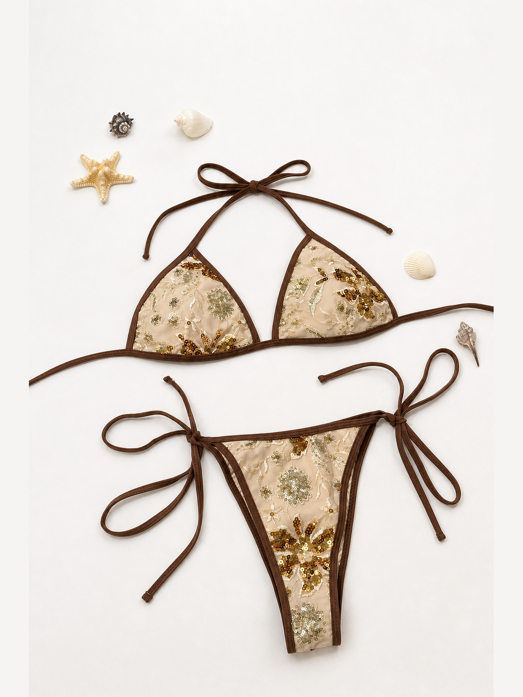 Sequin Floral Bikini