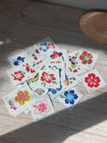 Glitter flower temporary tattoo stickers, 15-pack